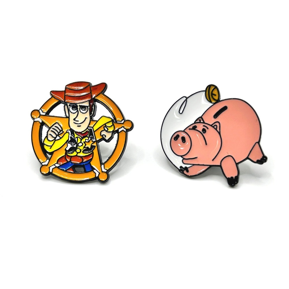 Woody Hamm Disney Enamel Pin Set OS Multi Toy Story Sheriff Piggy Bank Pixar Fan